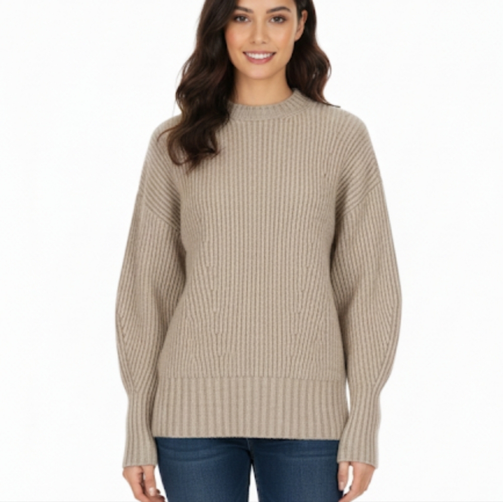 Gobi Mongolian Cashmere Tan Cashmere/Silk Sweater Retails For $399.95